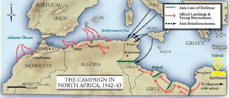 Map and Quotes - North African Campaign